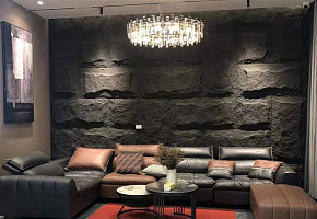 Панель декоративная HL6005-H Грибной камень Elegant black - Фото интерьеров №8